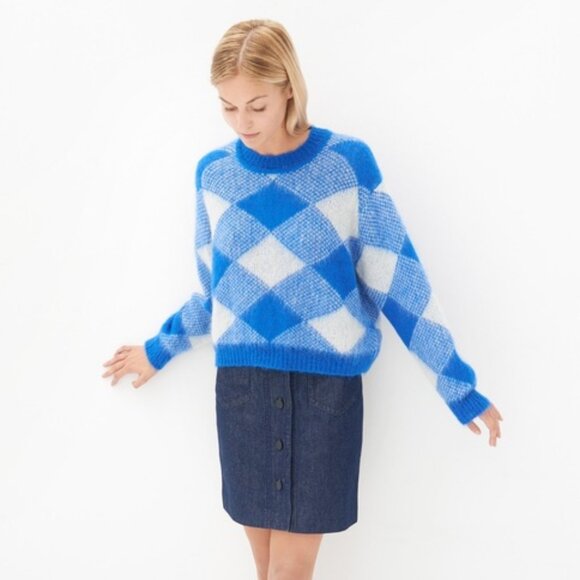 Sandro Sparks Wide Plaid Mohair Sweater ALT ASO Emily in Paris / Taylor Swift - Picture 4 of 14